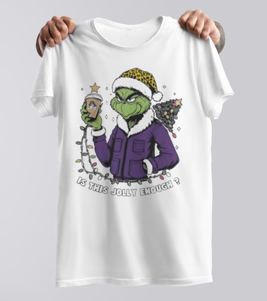East Carolina Pirates Grinch Is This Jolly Enough Merry Christmas Santa Coffee Cup T-Shirt
