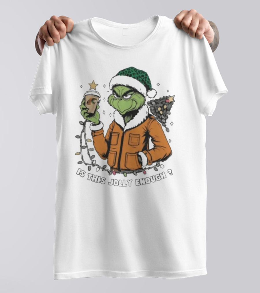 Florida A&M Rattlers X Santa Grinch Holding Coffee Is This Jolly Enough Merry Christmas T-Shirt