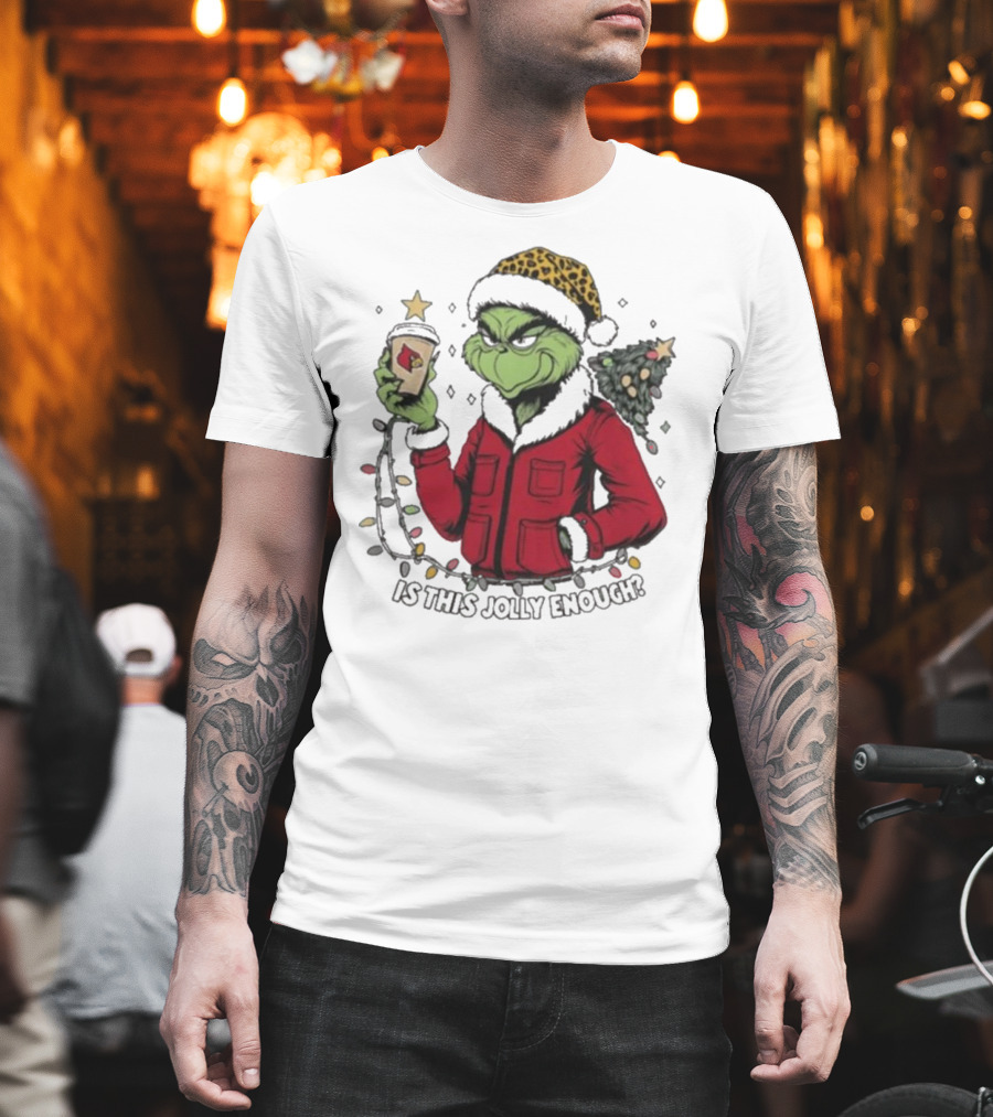 Louisville Cardinals Grinch Santa Is This Jolly Enough Merry Christmas T-Shirt