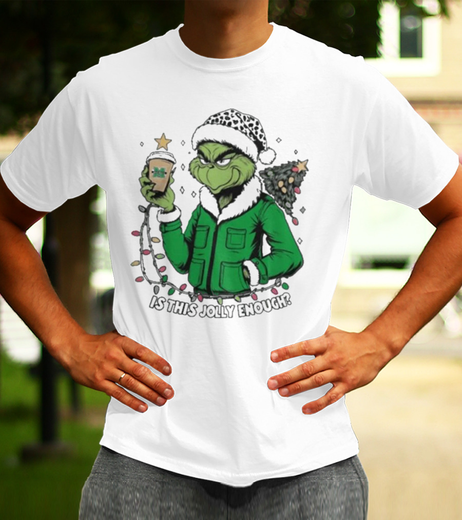 Marshall Thundering Herd Santa Grinch Is This Jolly Enough Merry Christmas T-Shirt