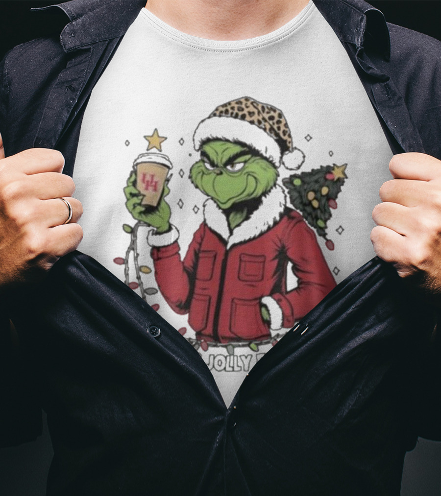 Houston Cougars X Grinch Is This Jolly Enough Merry Christmas T-Shirt