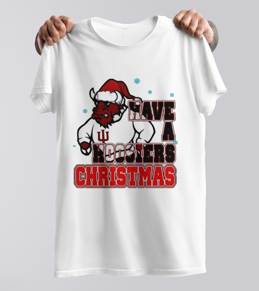 Have A Hoosiers Christmas Indiana Hoosiers Santa Mascot T-Shirt