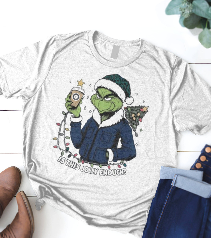 Seattle Mariners Grinch Christmas Jolly Enough Holiday Magic T-Shirt