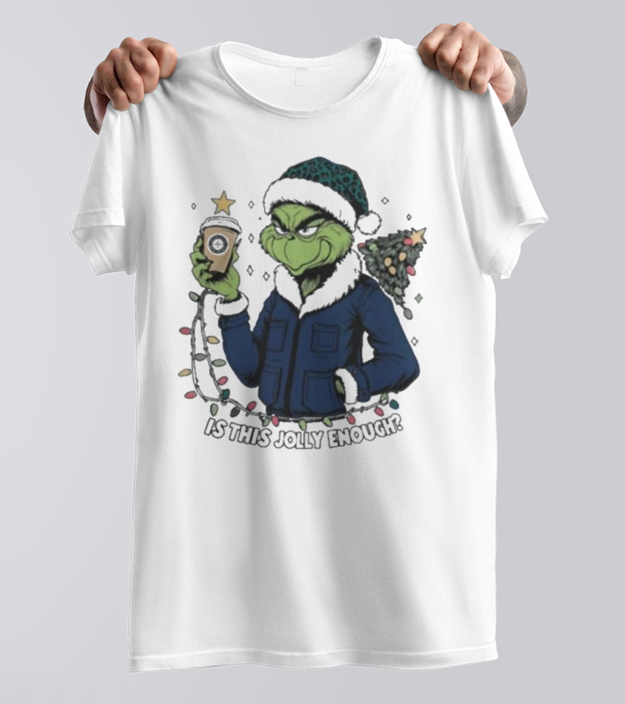 Seattle Mariners Grinch Christmas Jolly Enough Holiday Magic T-Shirt