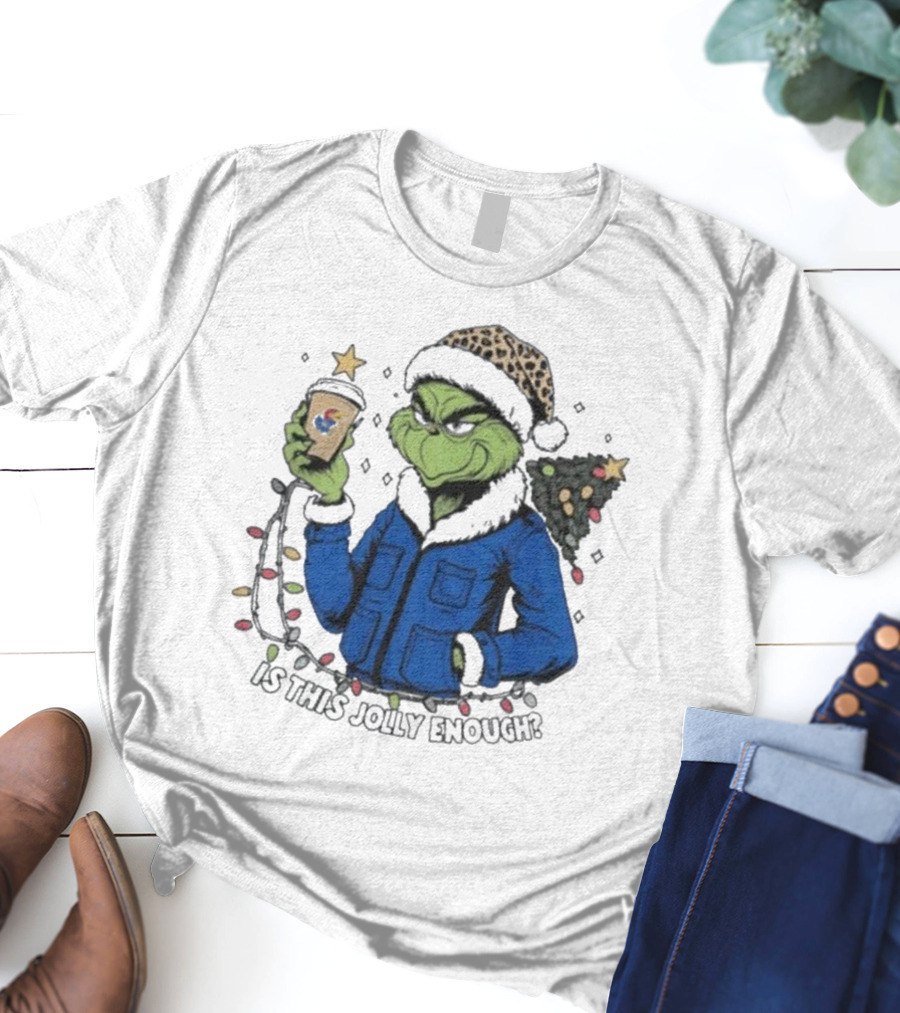 Kansas Jayhawks Grinch Is This Jolly Enough Merry Christmas T-Shirt