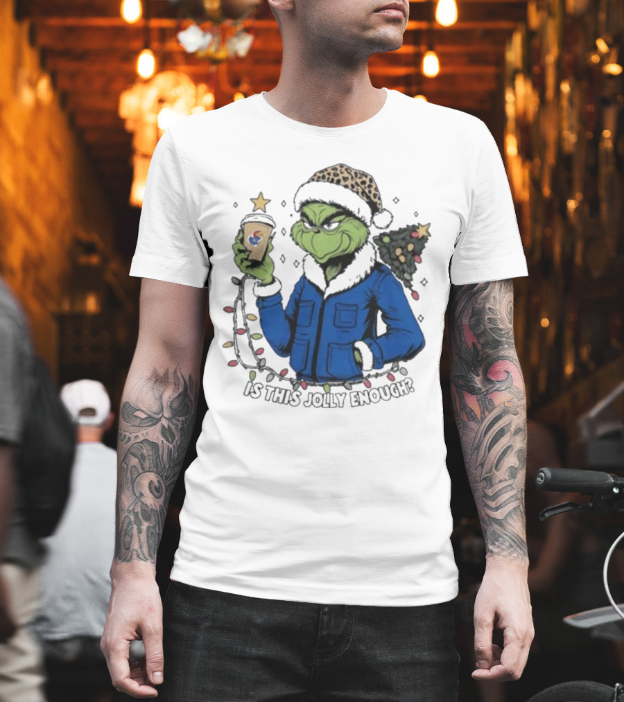 Kansas Jayhawks Grinch Is This Jolly Enough Merry Christmas T-Shirt