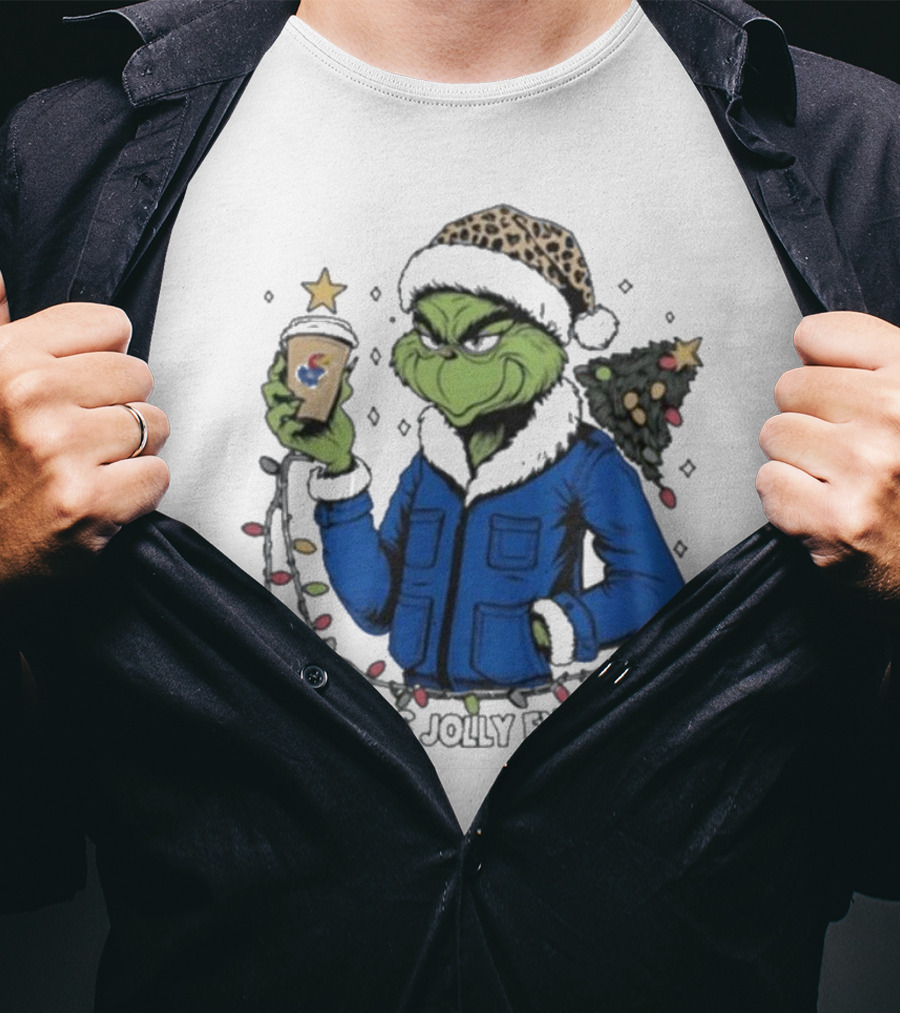 Kansas Jayhawks Grinch Is This Jolly Enough Merry Christmas T-Shirt