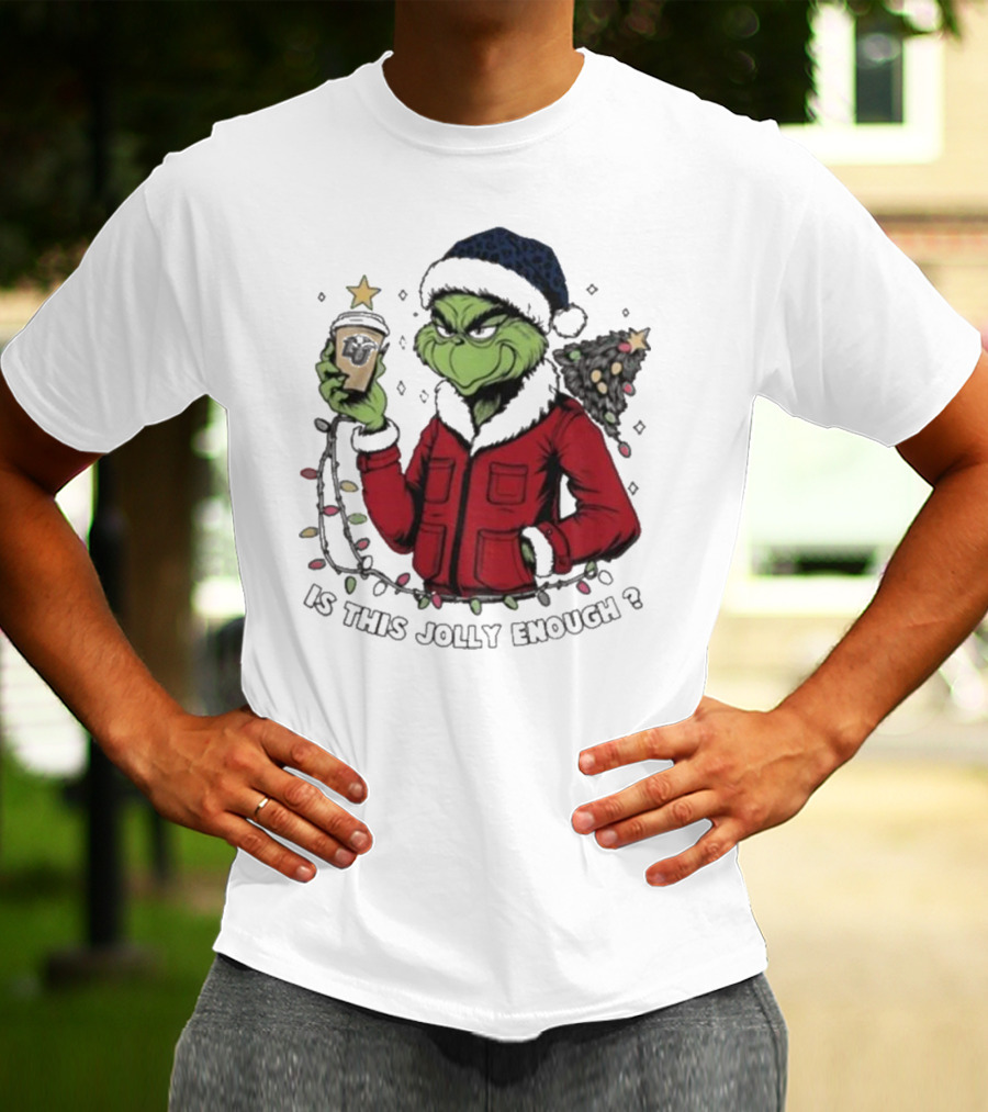 Liberty Flames Grinch Christmas Is This Jolly Enough Merry Christmas T-Shirt