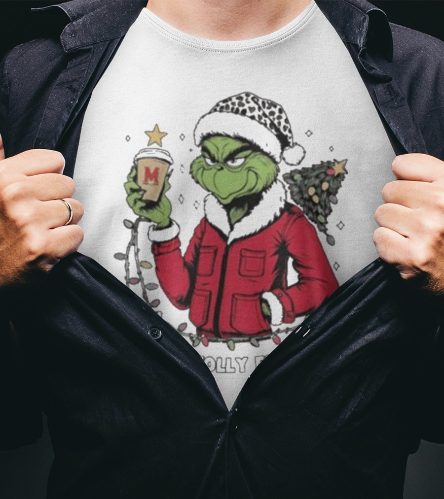 Maryland Terrapins Grinch Santa Is This Jolly Enough Merry Christmas T-Shirt