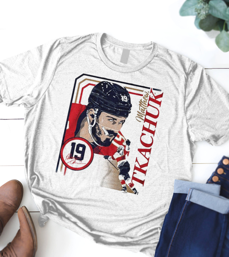 Matthew Tkachuk Number 19 Collage Frame Hockey T-Shirt