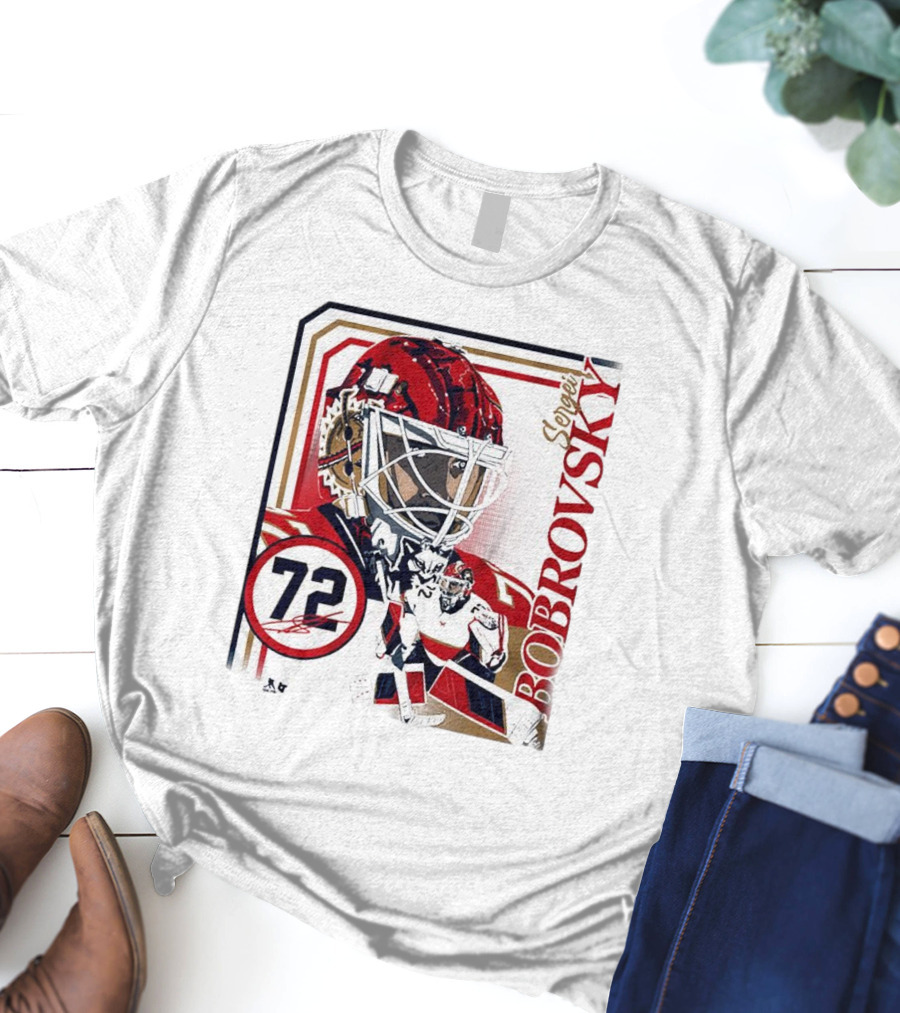 Sergei Bobrovsky 72 Collage Frame Hockey Goalie Mask Action Pose T-Shirt