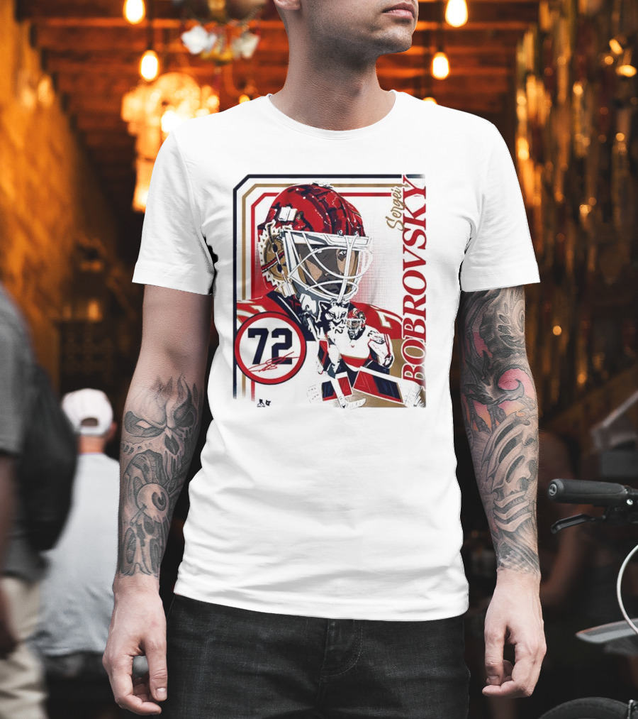 Sergei Bobrovsky 72 Collage Frame Hockey Goalie Mask Action Pose T-Shirt