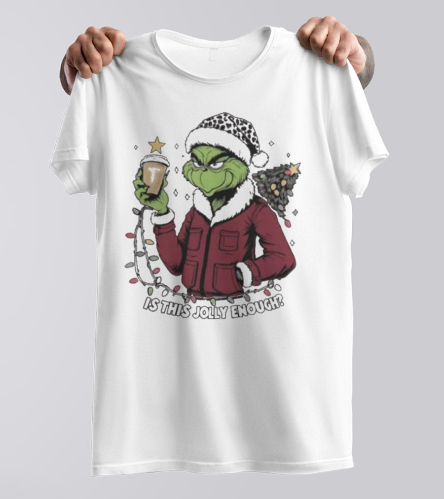 Troy Trojans X Grinch Santa Is This Jolly Enough Merry Christmas T-Shirt