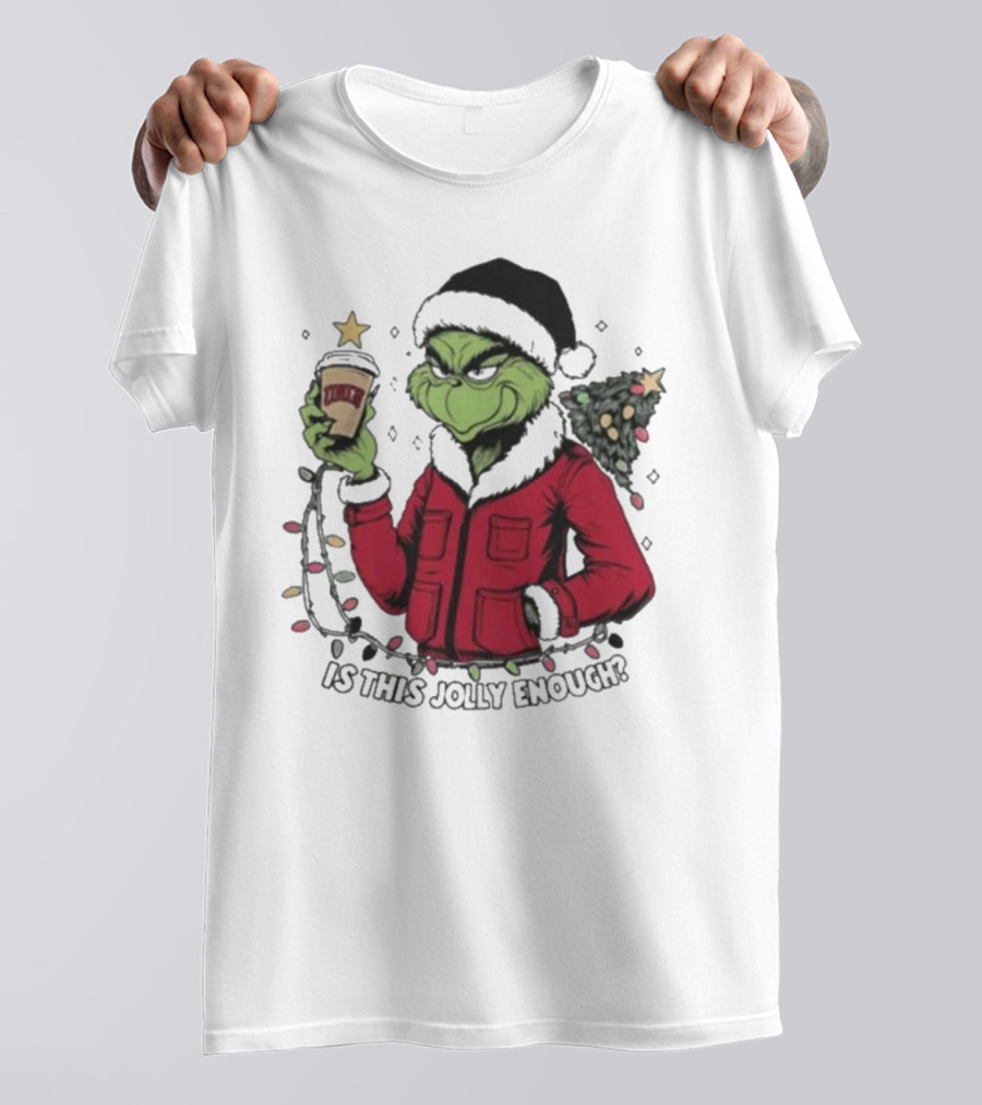 UNLV Rebels Grinch Is This Jolly Enough Merry Christmas Coffee Lights Tree T-Shirt