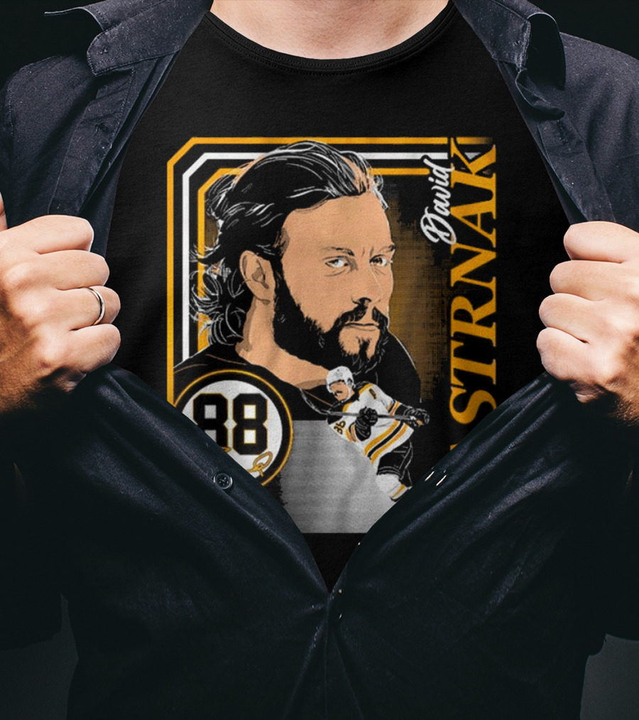 David Pastrnak 88 Hockey Illustration Collage T-Shirt