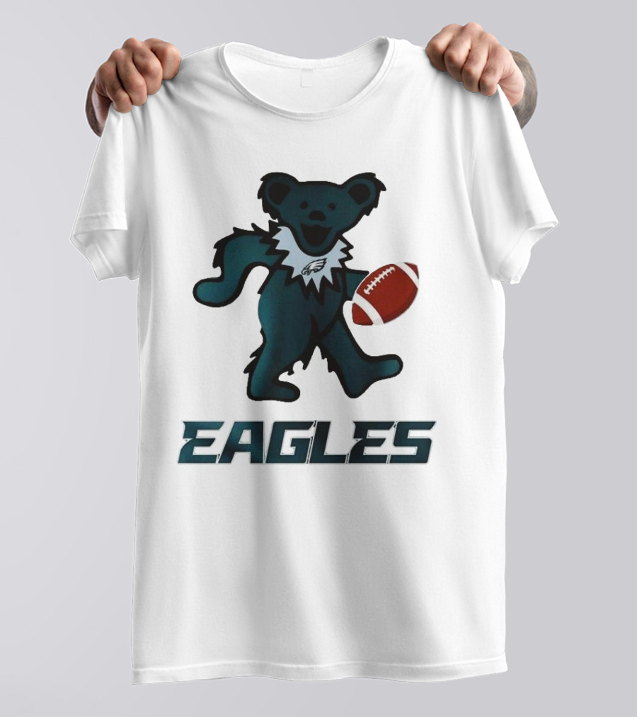 Eagles Football Bear With Grateful Dead Influence T-Shirt