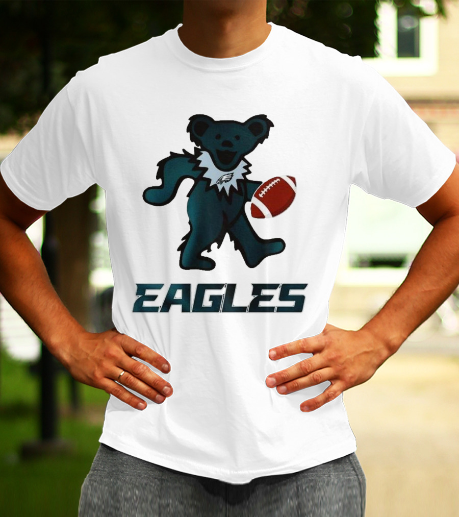 Eagles Football Bear With Grateful Dead Influence T-Shirt