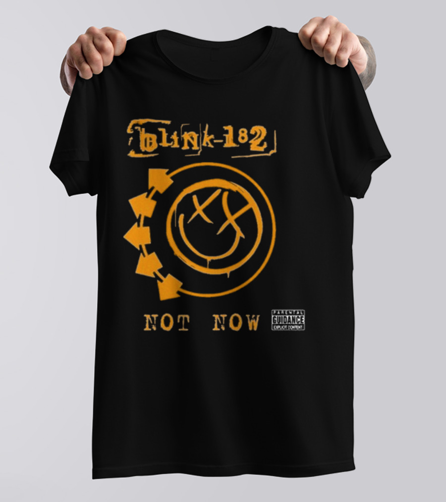 Blink-182 Not Now Greatest Hits Album Parental Advisory Smiley T-Shirt