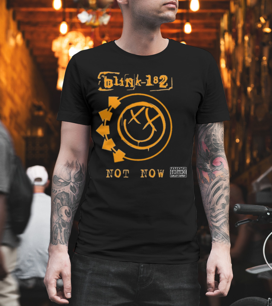 Blink-182 Not Now Greatest Hits Album Parental Advisory Smiley T-Shirt