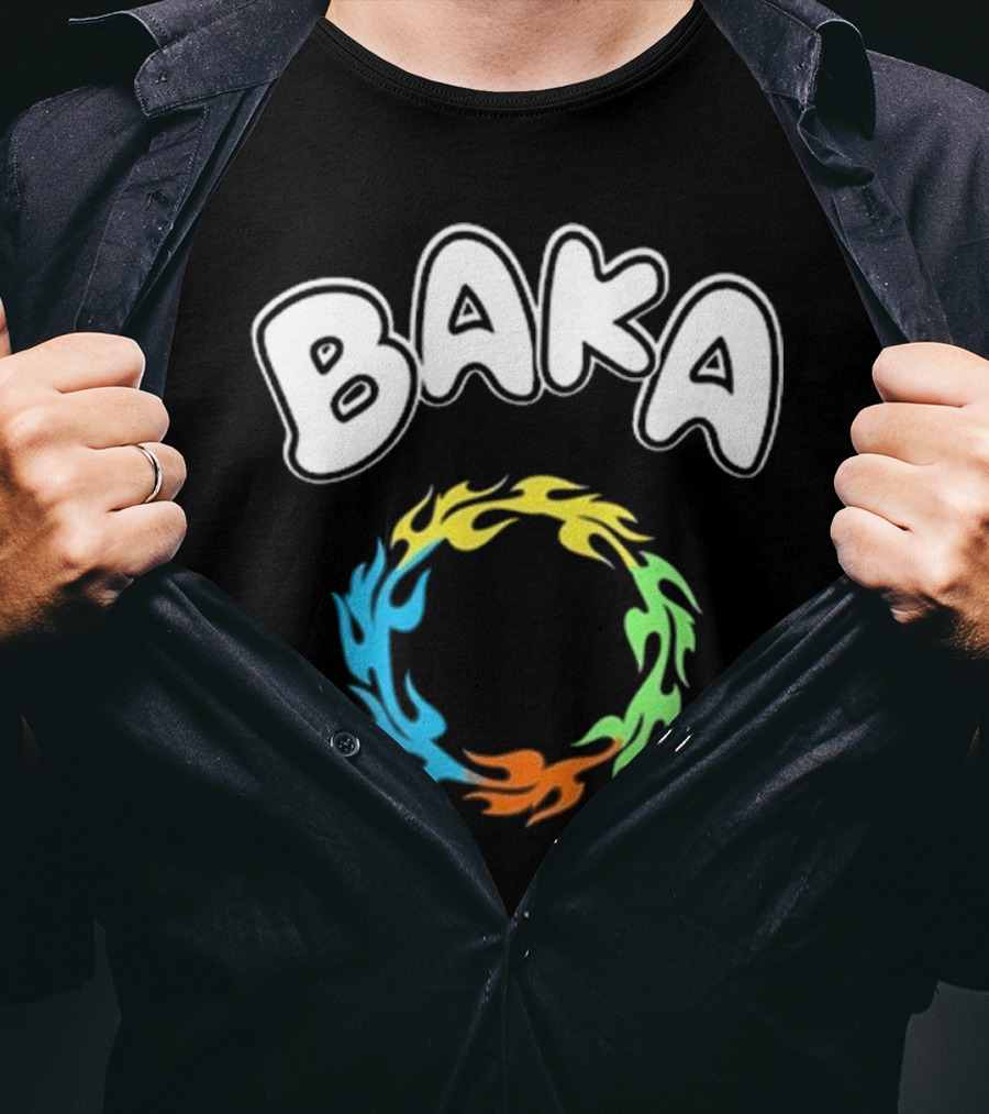 Baka Multi-Color Flame Circle T-Shirt