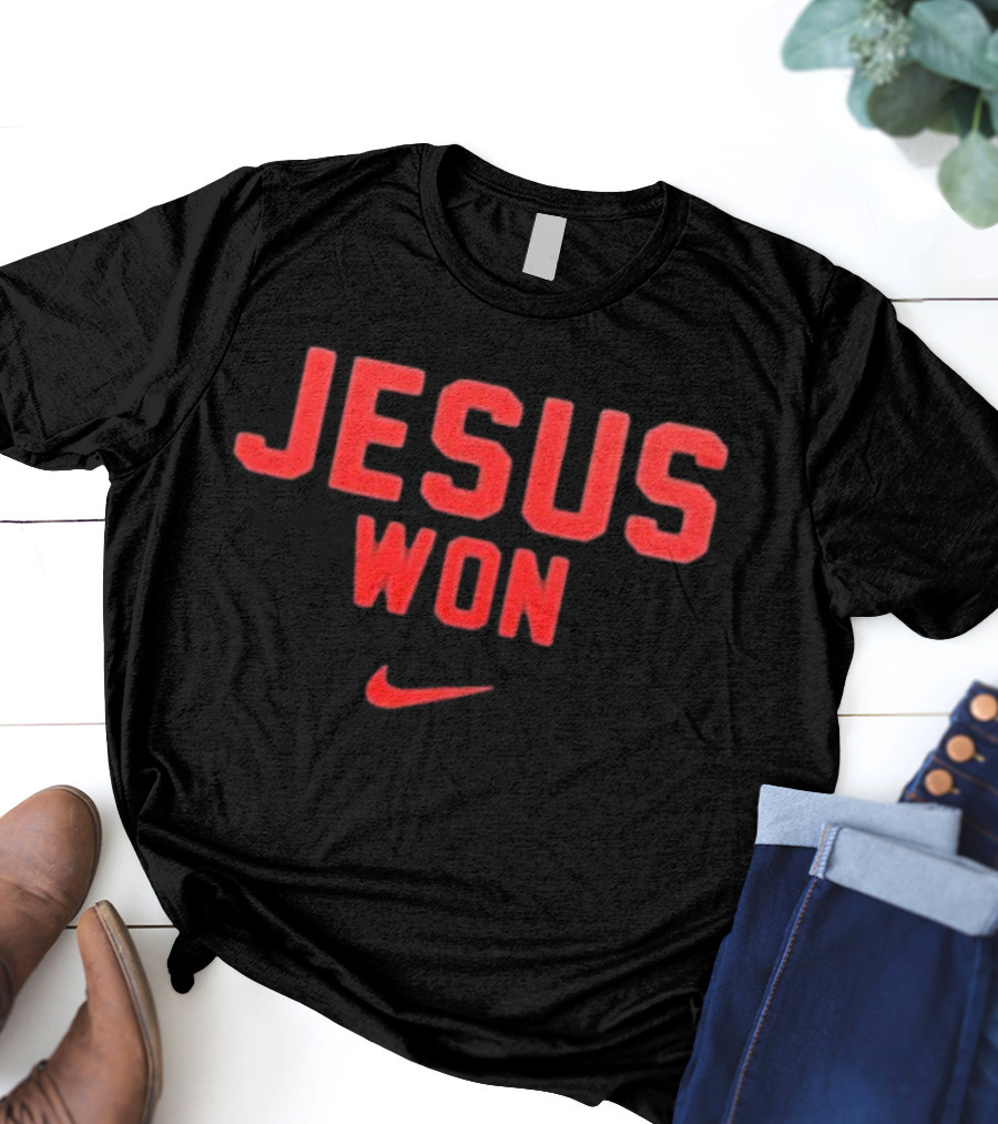 Jesus Won Just Here To Give God Glory Ohio State Buckeyes T-Shirt