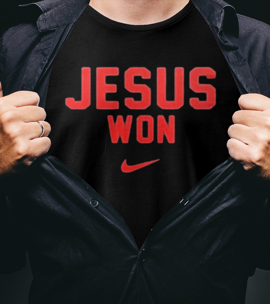 Jesus Won Just Here To Give God Glory Ohio State Buckeyes T-Shirt