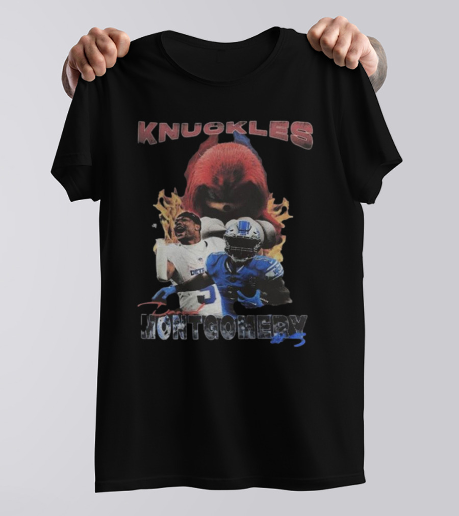 Knuckles Montgomery Detroit Lions 5 Football T-Shirt