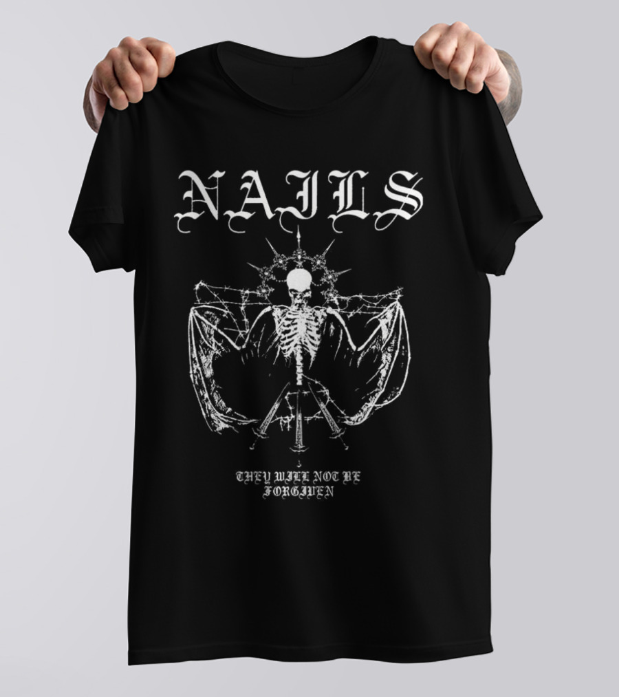 NAILS They Will Not Be Forgotten Skeleton Barbed Wire Halo T-Shirt