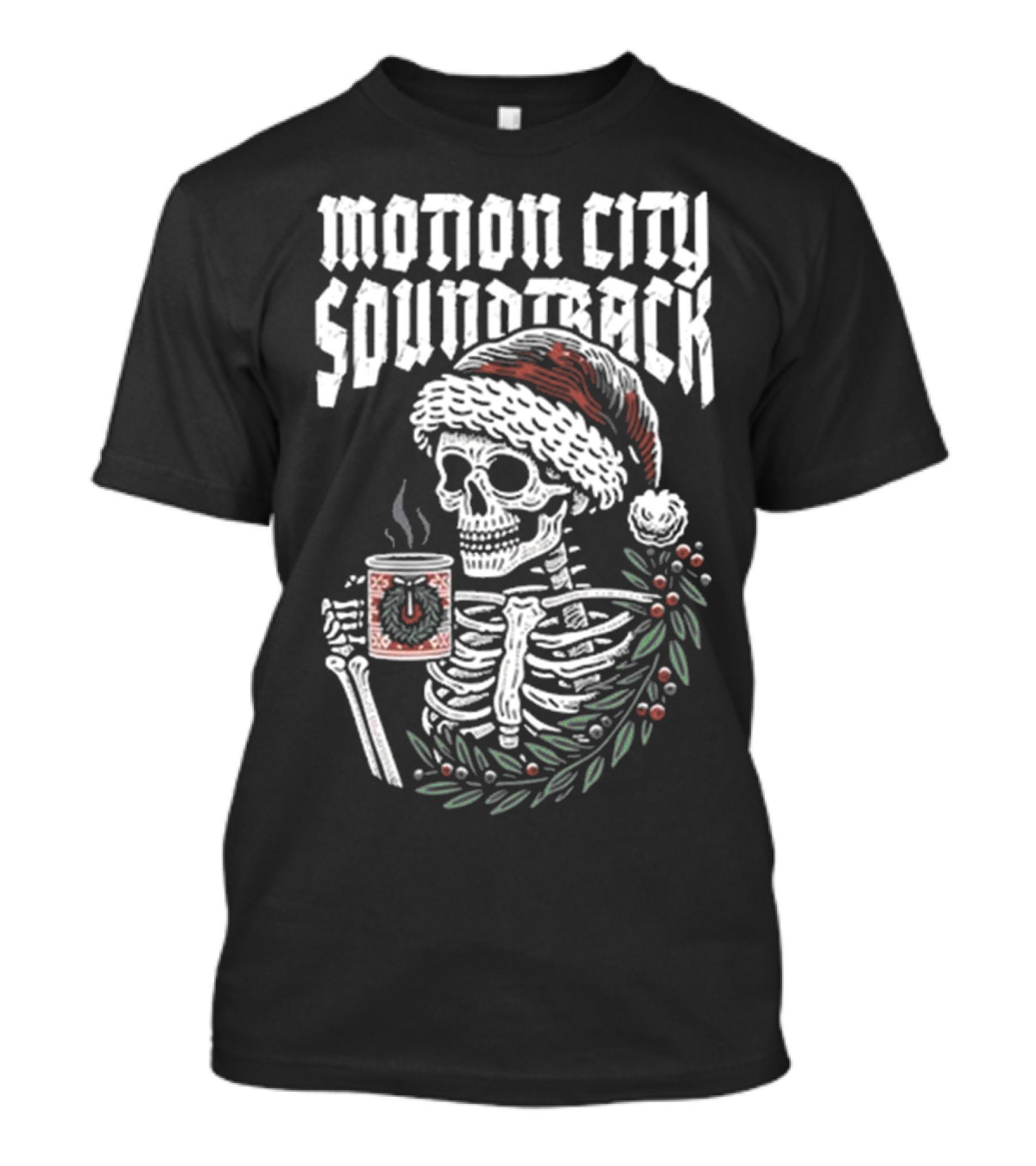 Motion City Soundtrack Skeleton Santa Hat Hot Cocoa Christmas T-Shirt