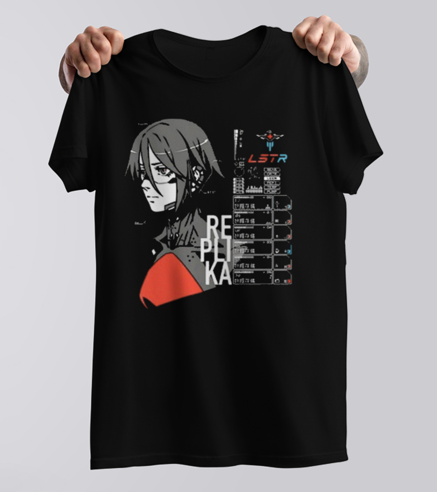 REPLIKA LSTR Wake Up Signalis Character Profile Black T-Shirt