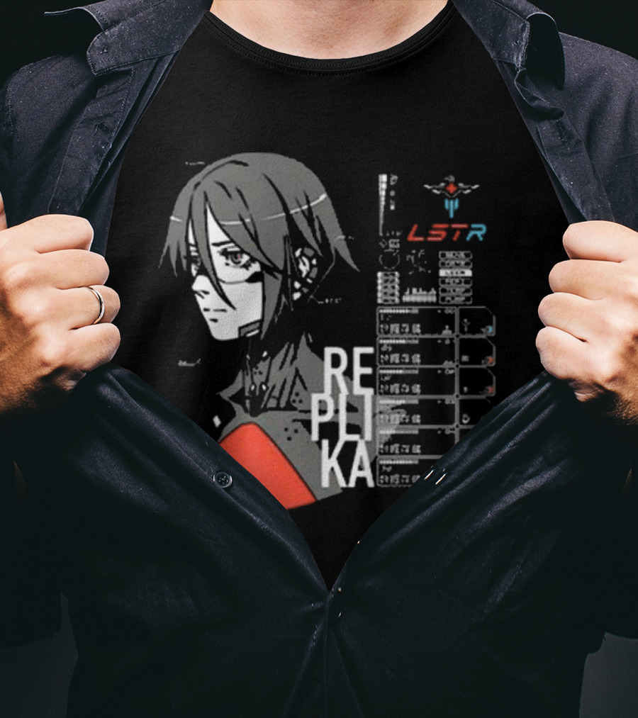 REPLIKA LSTR Wake Up Signalis Character Profile Black T-Shirt