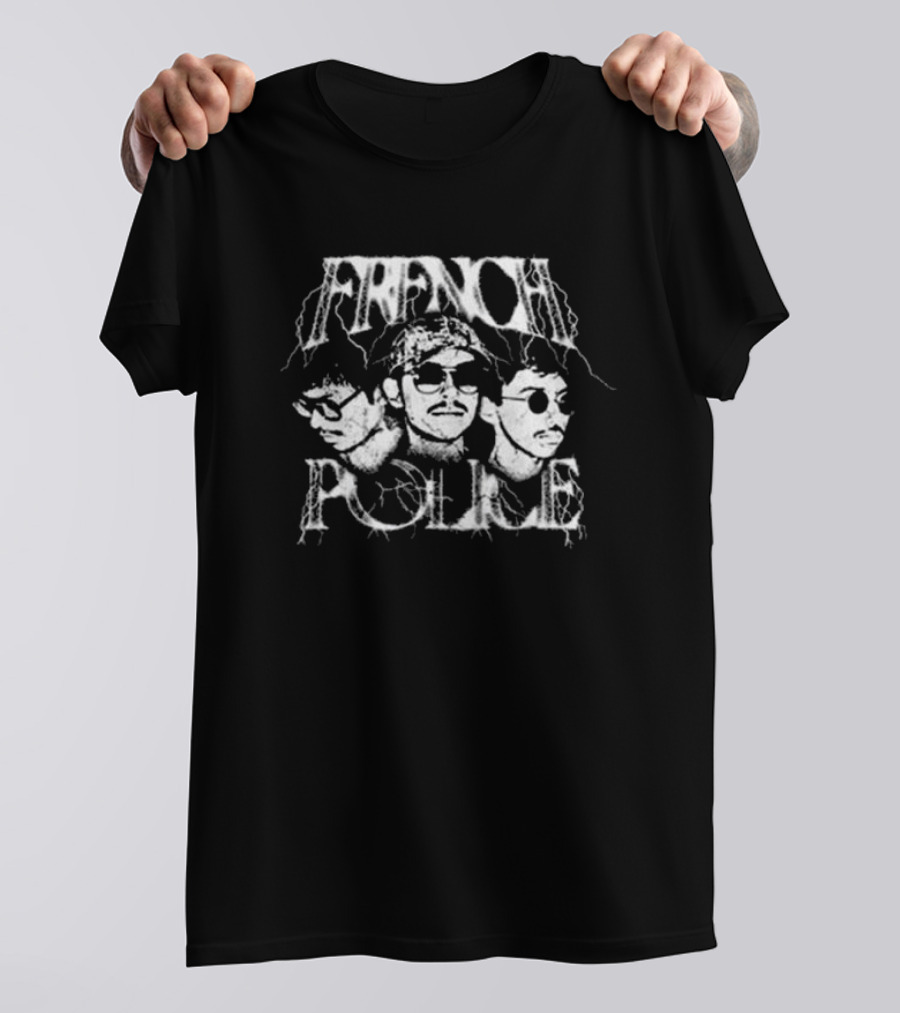 French Police 90s Style Band Photo T-Shirt