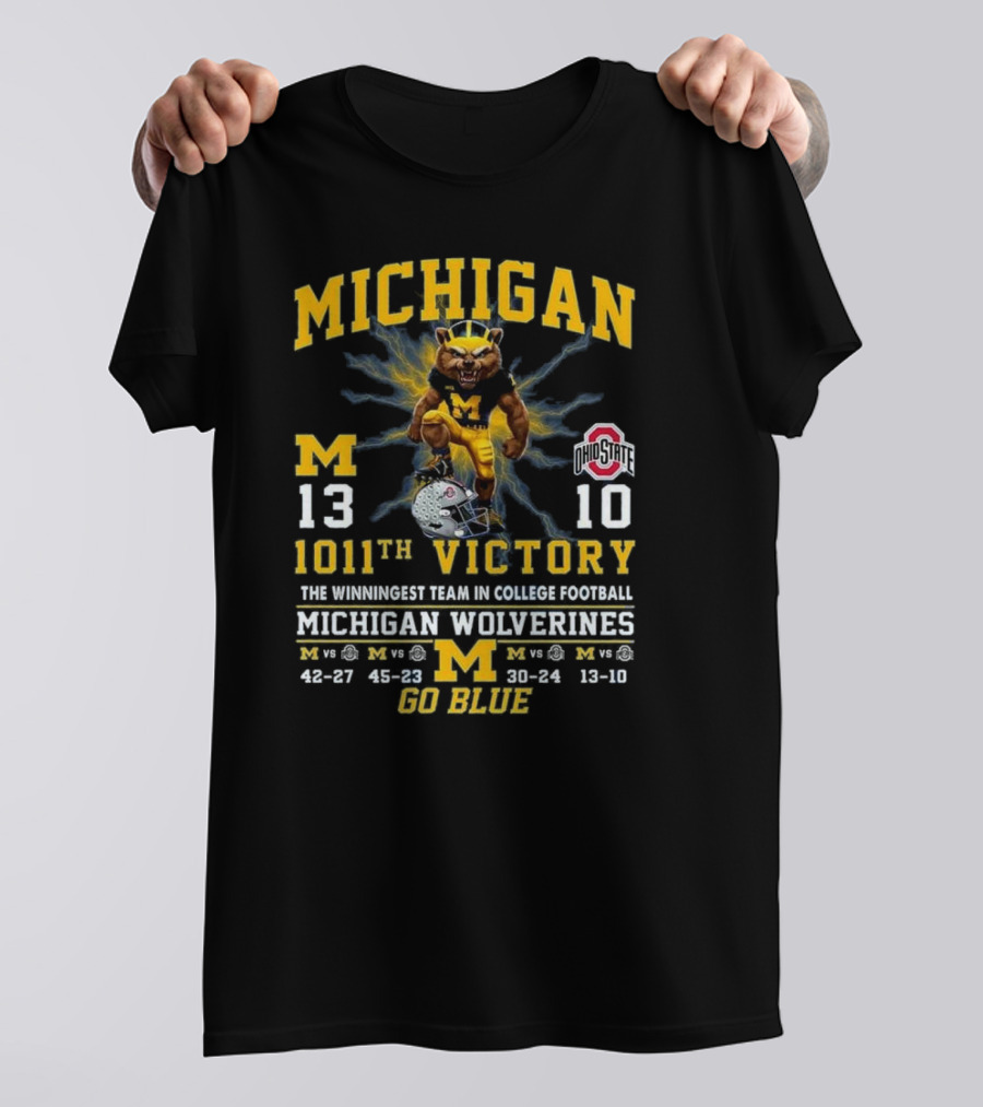 Michigan Wolverines 1011th Victory Over Ohio State The Winningest Team In College Football Go Blue T-Shirt