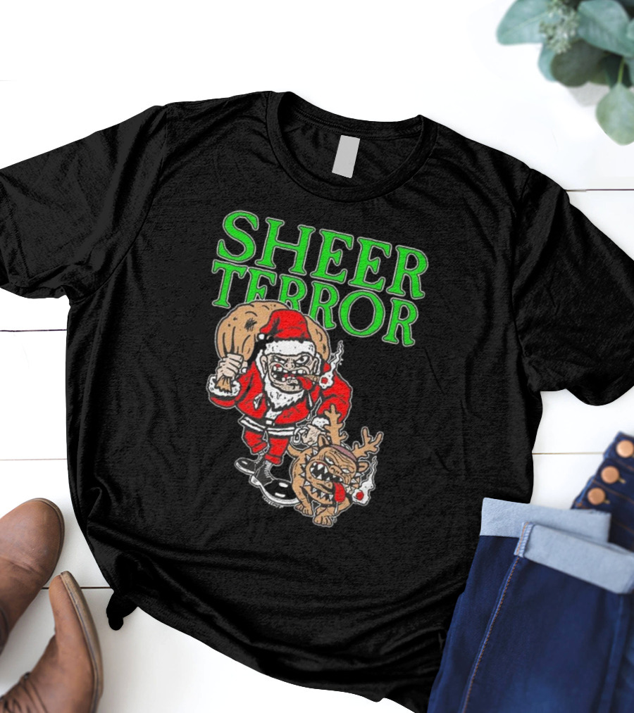 Screw Yule Sheer Terror Santa With Angry Reindeer T-Shirt