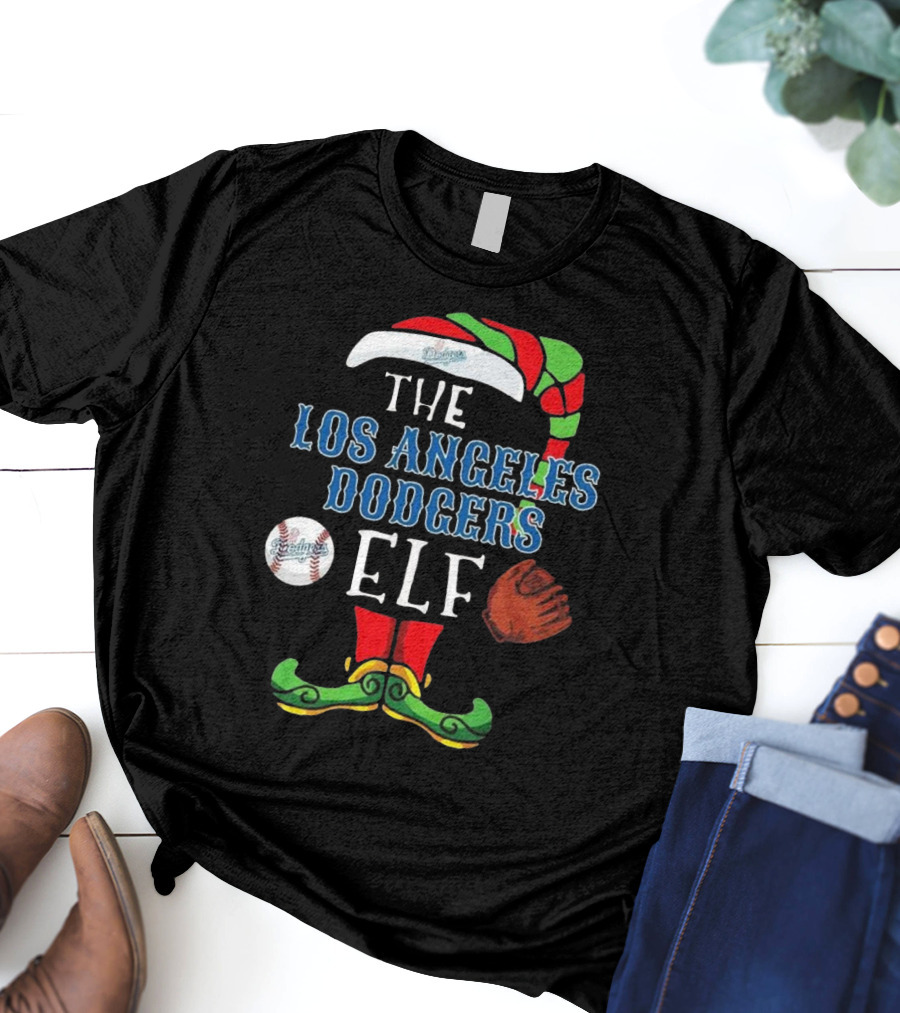 The Los Angeles Dodgers Elf Christmas Baseball T-Shirt
