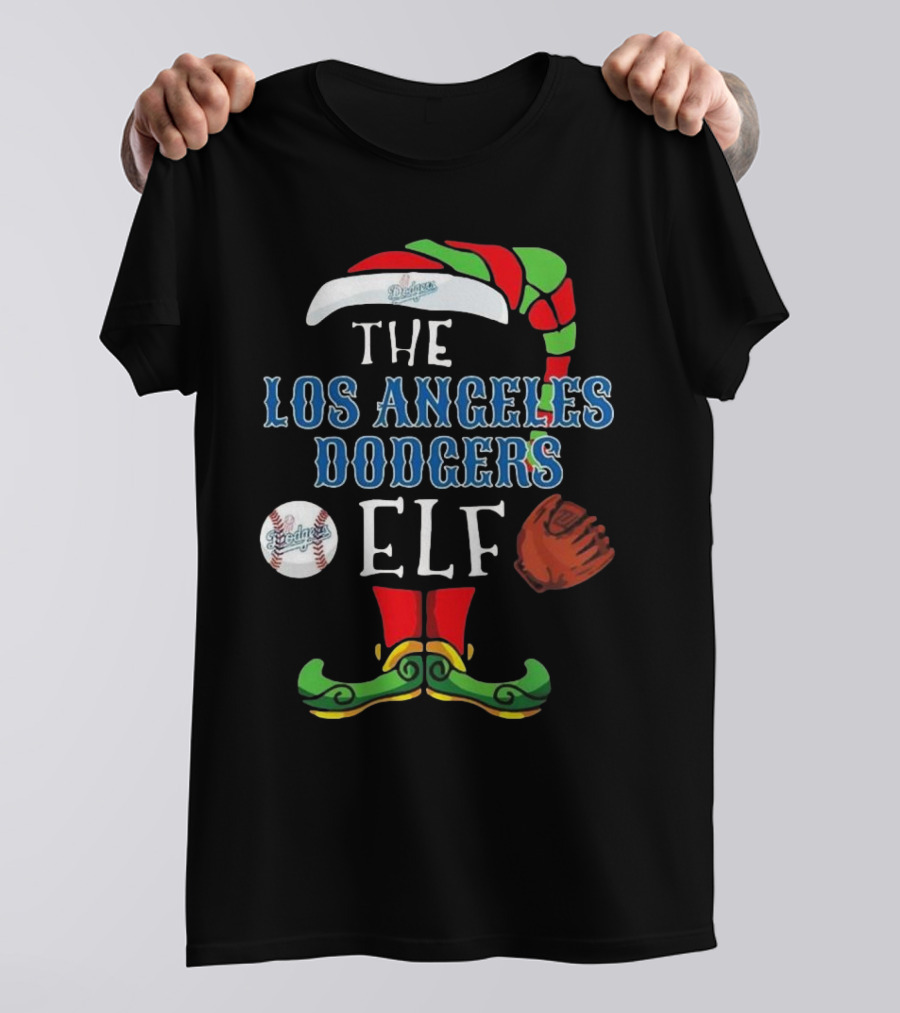 The Los Angeles Dodgers Elf Christmas Baseball T-Shirt
