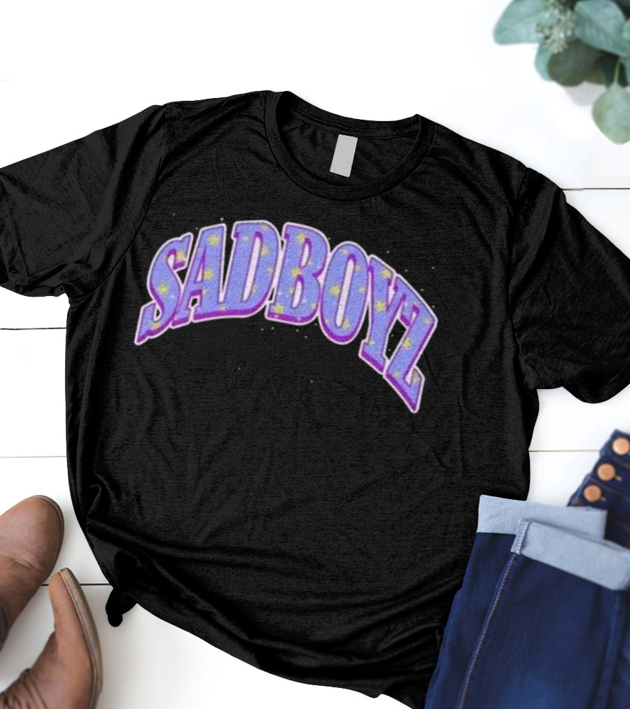 Sad Boyz Purple Rhinestone Star T-Shirt