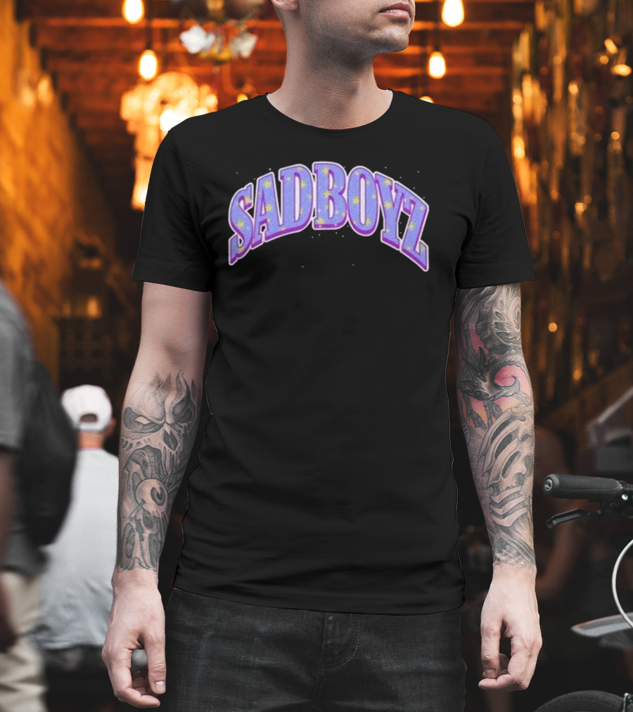 Sad Boyz Purple Rhinestone Star T-Shirt