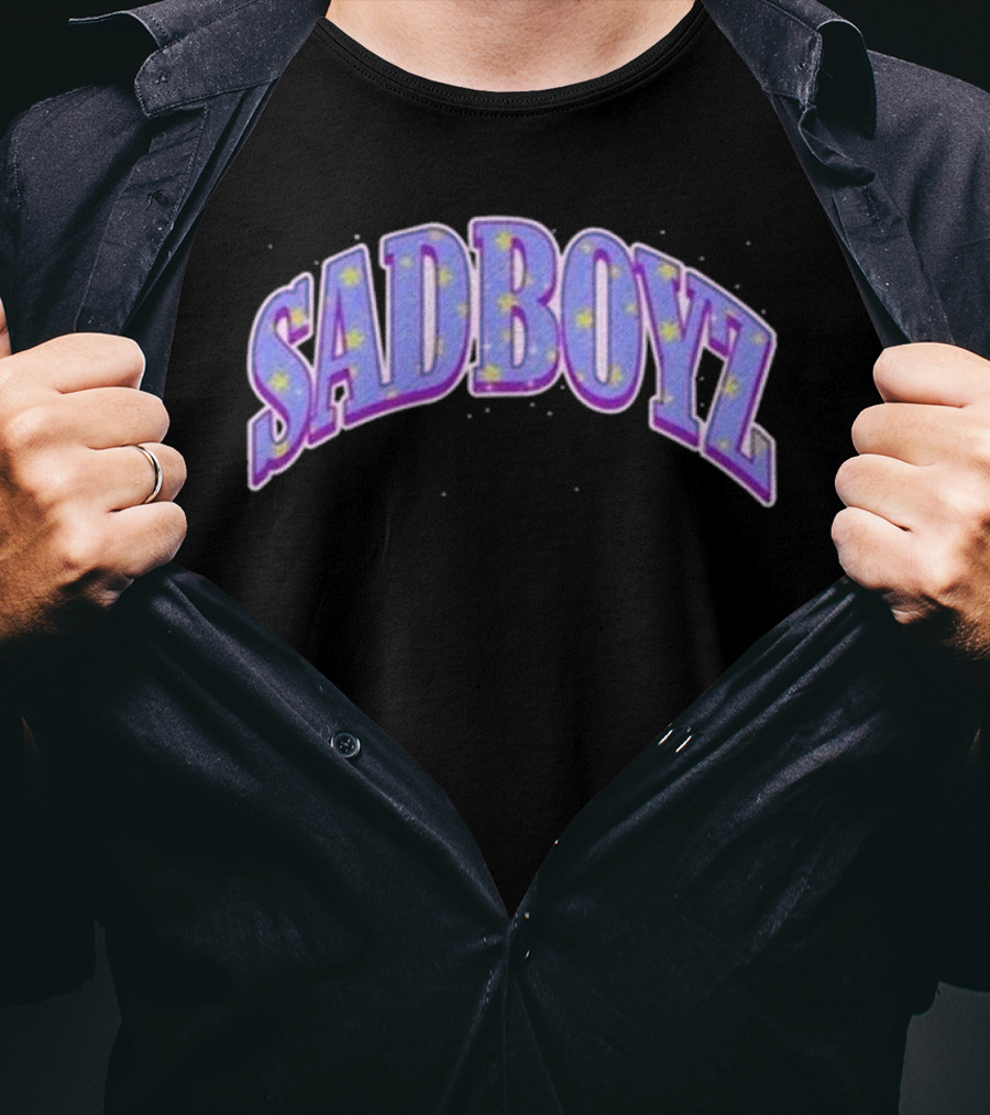 Sad Boyz Purple Rhinestone Star T-Shirt