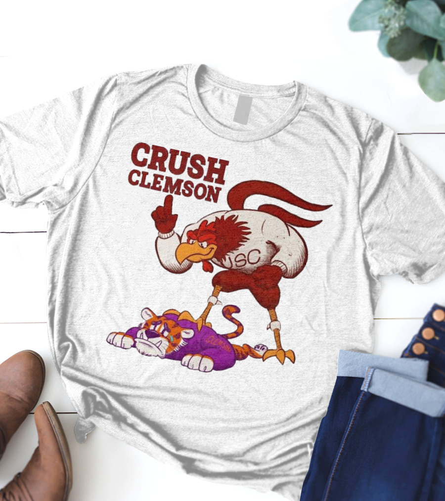 Crush Clemson USC Gamecocks Defeat Tigers Mascot T-Shirt