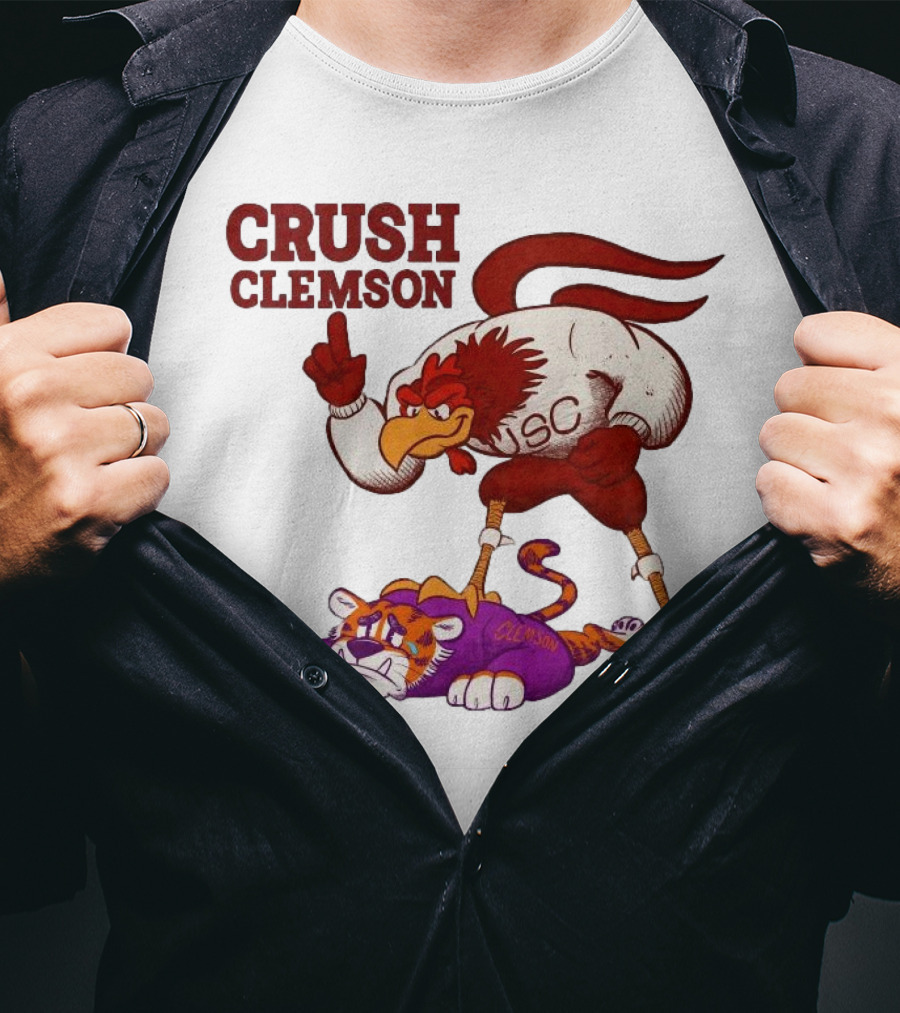 Crush Clemson USC Gamecocks Defeat Tigers Mascot T-Shirt