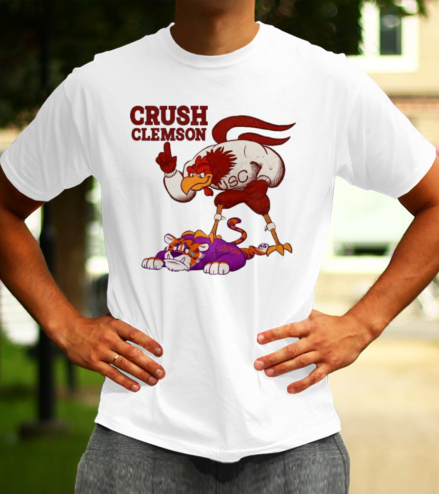 Crush Clemson USC Gamecocks Defeat Tigers Mascot T-Shirt