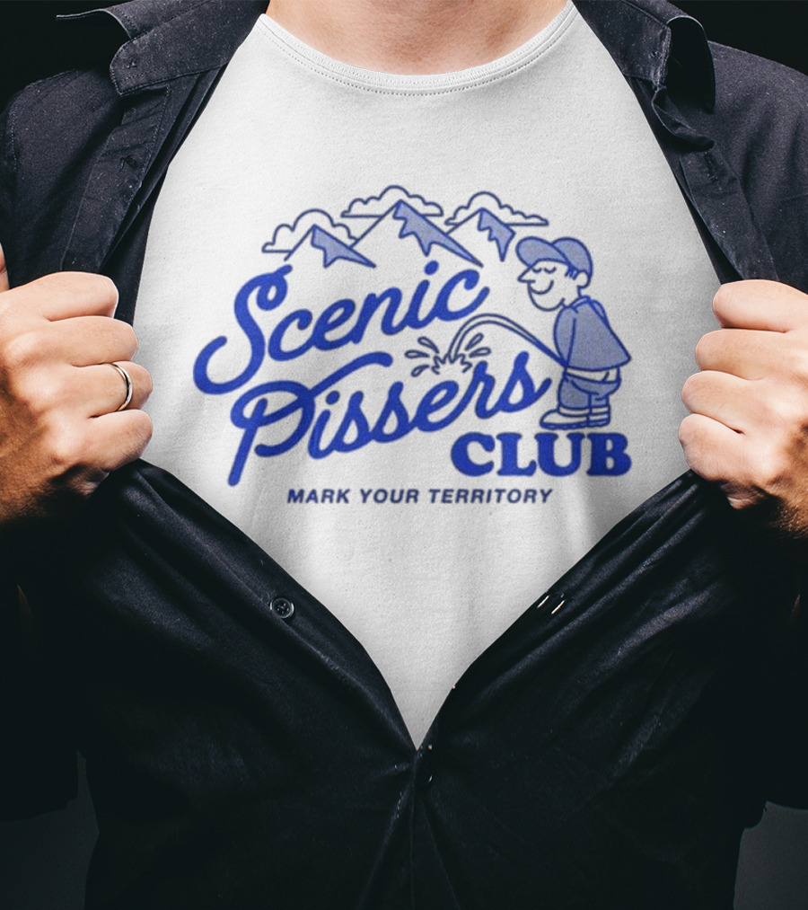 Scenic Pissers Club Mark Your Territory Mountains T-Shirt