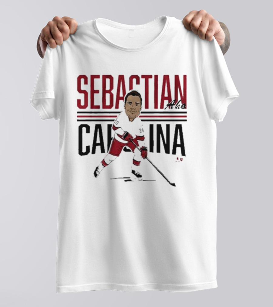Sebastian Aho Carolina Ice Hockey Caricature T-Shirt