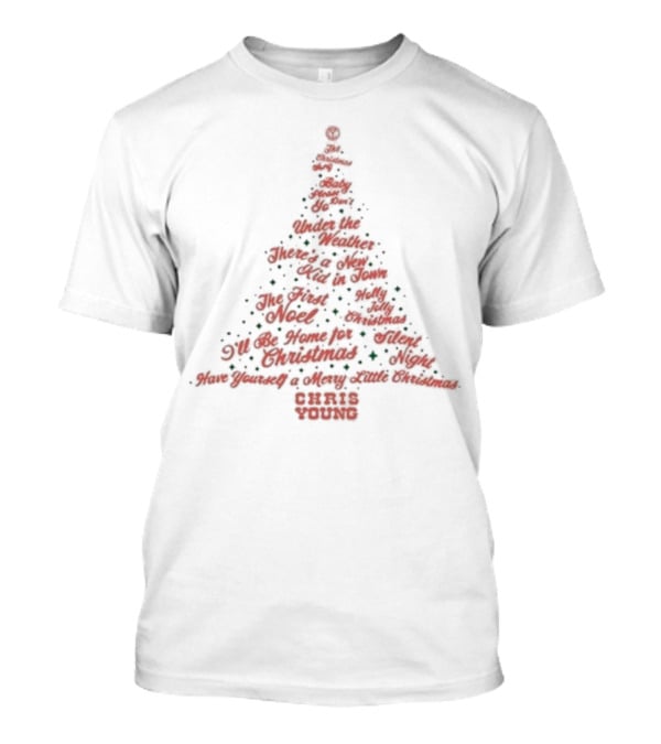 Chris Young Christmas Tree Songs Silent Night Holly Jolly Noel T-Shirt