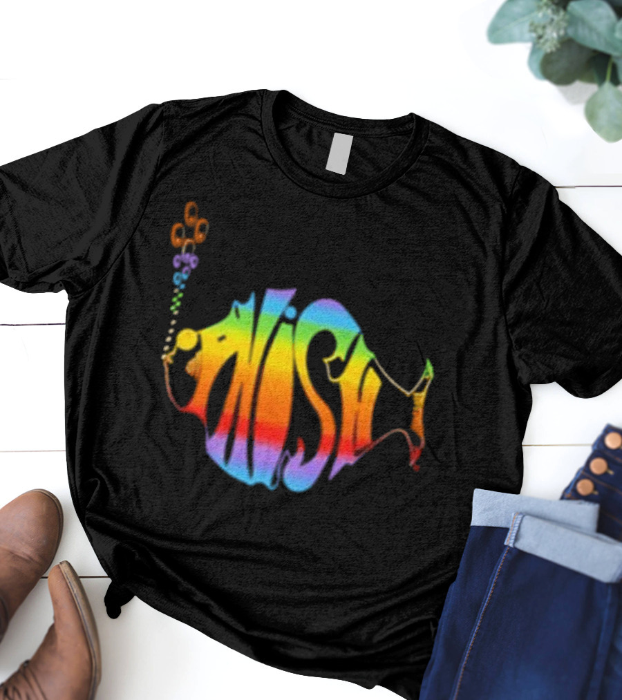 Phish Rainbow Lodgewood Fish Shaped T-Shirt