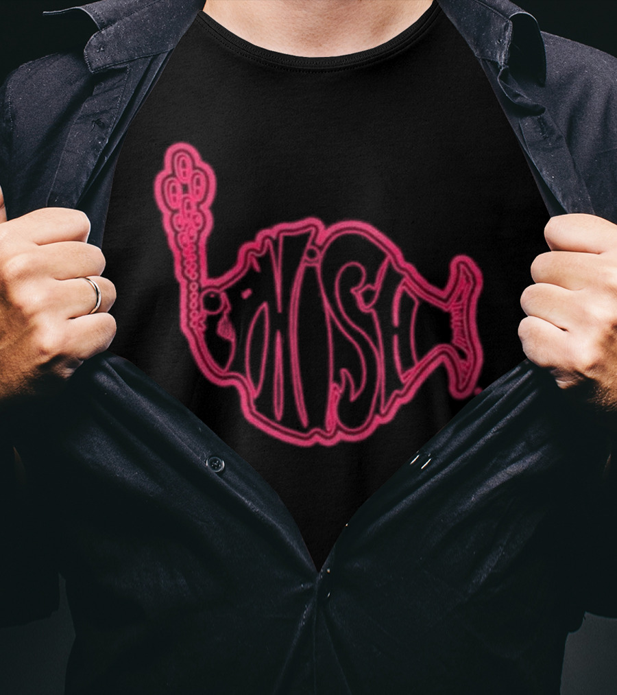Phish Neon Fish Logo Lodgewood Stroke T-Shirt