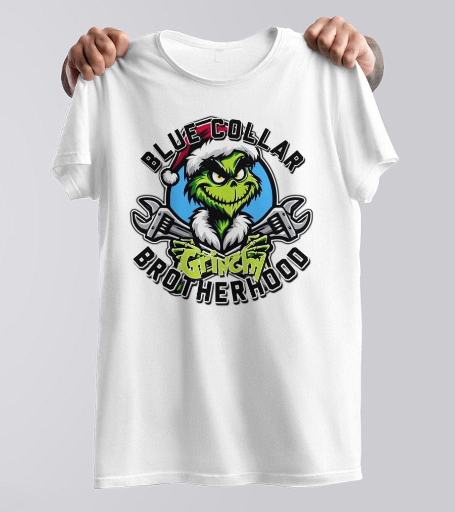 Blue Collar Grinchy Brotherhood Merry Christmas The Grinch T-Shirt