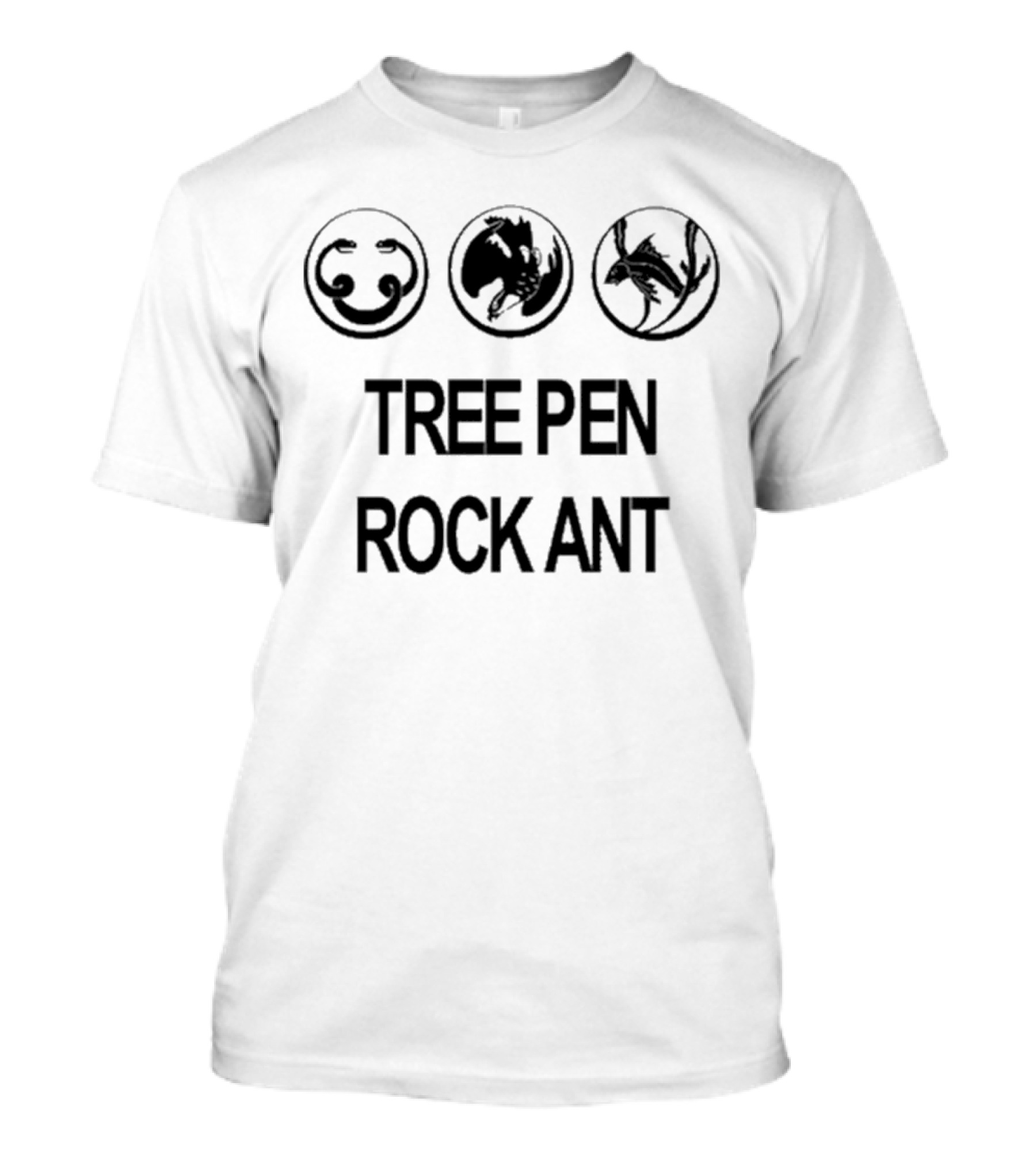 Tree Pen Rock Ant Symbolic Circles T-Shirt