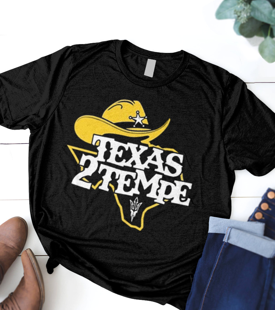 Kenny Dillingham Texas 2 Tempe Cowboy Hat State Outline Pitchfork T-Shirt